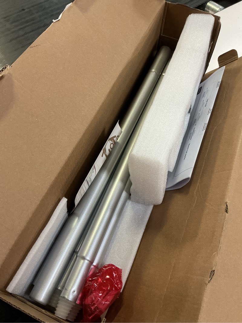 Condition photo showing Good Condition for double curtain rods 32 to 58 inches, hotozon blackout double curtain rods for windows 20 to 54 inches (1.6-4.5 ft), 6/8 inches wrap around room darkening telescoping drapery rod, silver silver 32-58"