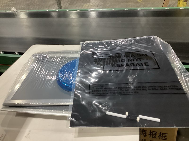 Condition photo showing Good Condition for 2 Pack Sign Stand Holder Adjustable Pedestal Floor Poster Stand with Adhesive Whiteboard Stickers and Dry Erase Whiteboard Pen Outdoor Indoor Standing Display(Silver,17.72 x 24.57 Inch)