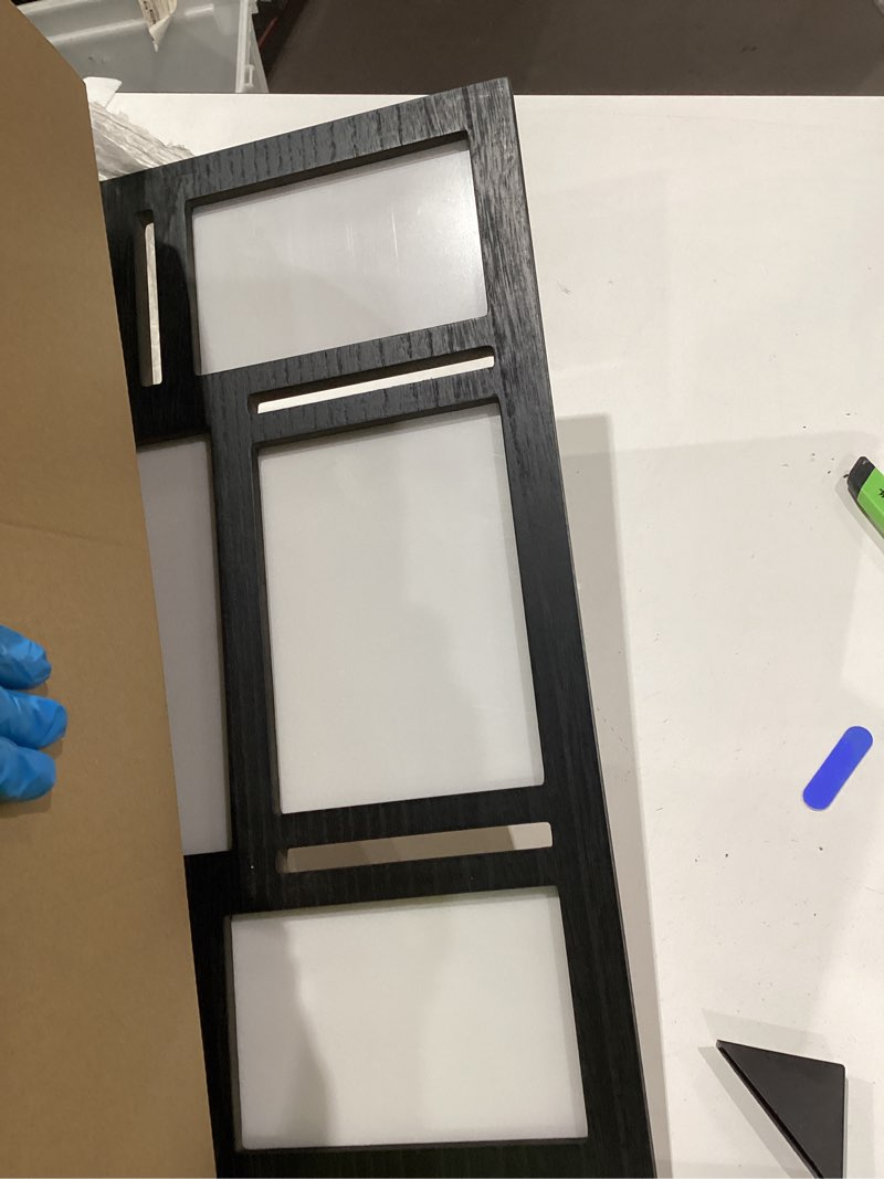Condition photo showing As Is for 9-opening collage picture frame wall decor – black multi photo frame for 5x7, 8x10 & 4x6 photos – multiple size photo display, wall mountable vertically or horizontally black 9 opening-5x7