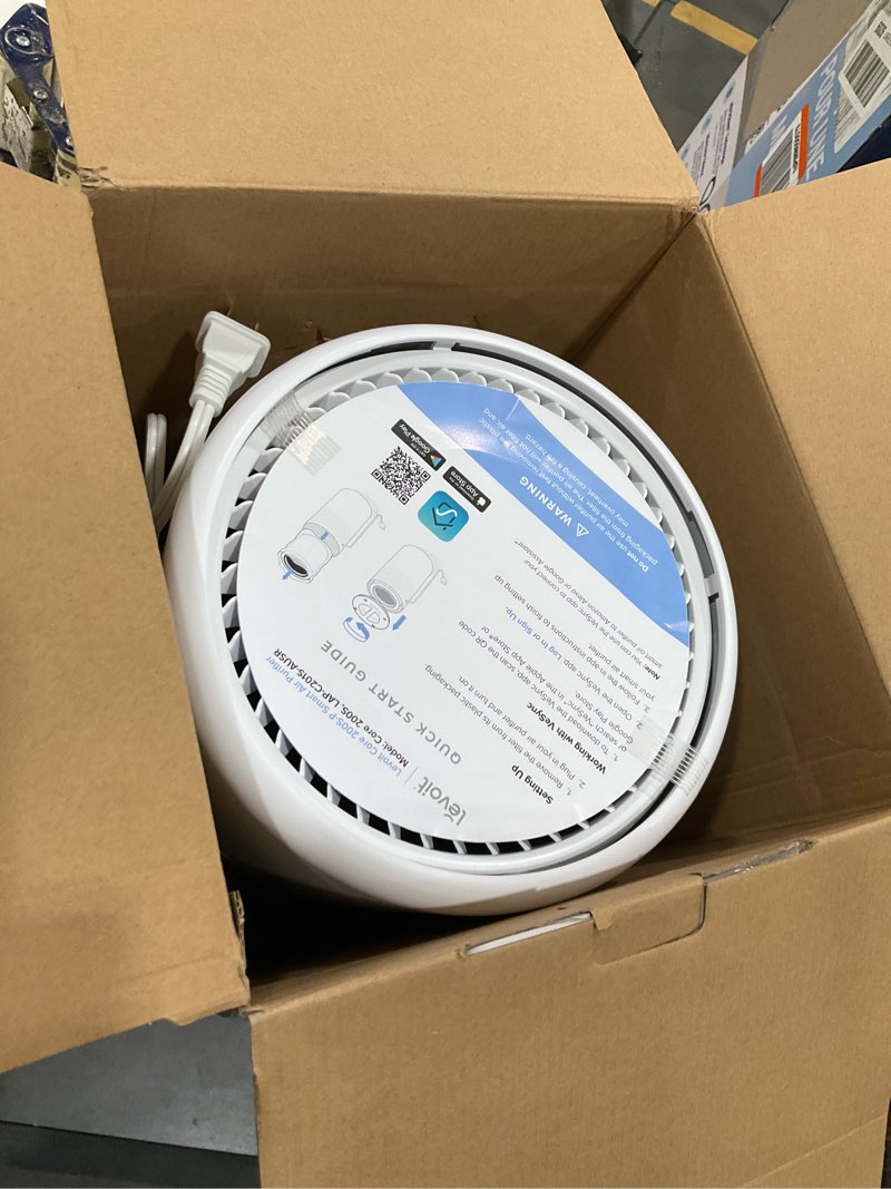 Condition photo showing As Is for LEVOIT Air Purifier for Home Bedroom Dorm Room, Smart & Voice Control, AHAM Verifide, 3-in-1 Filter With HEPA Sleep Mode, for Pollen, Pollutants, Smoke, Dander, Dust, Core 200S-P, White White WIFI enabled Purifier