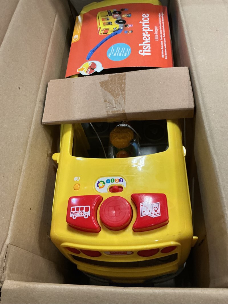 Condition photo showing New/Like New for Fisher-Price Little People Toddler Learning Toy, Big Yellow School Bus Pull-Along Vehicle & 4 Figures for Kids Ages 1+ Years, Multilanguage Version
