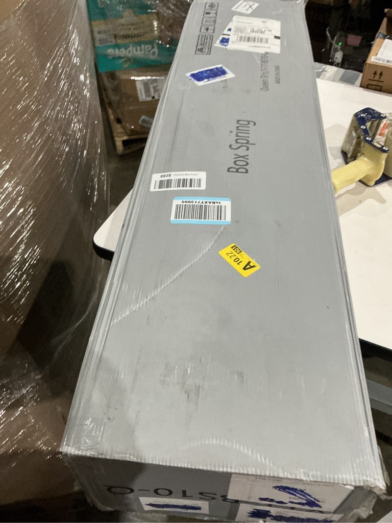 Condition photo showing Good Condition for queen box spring, 10 inch high profile box spring for queen bed, black 3000 lbs heavy duty metal frame mattress foundation with fabric cover, easy assembly-noise free