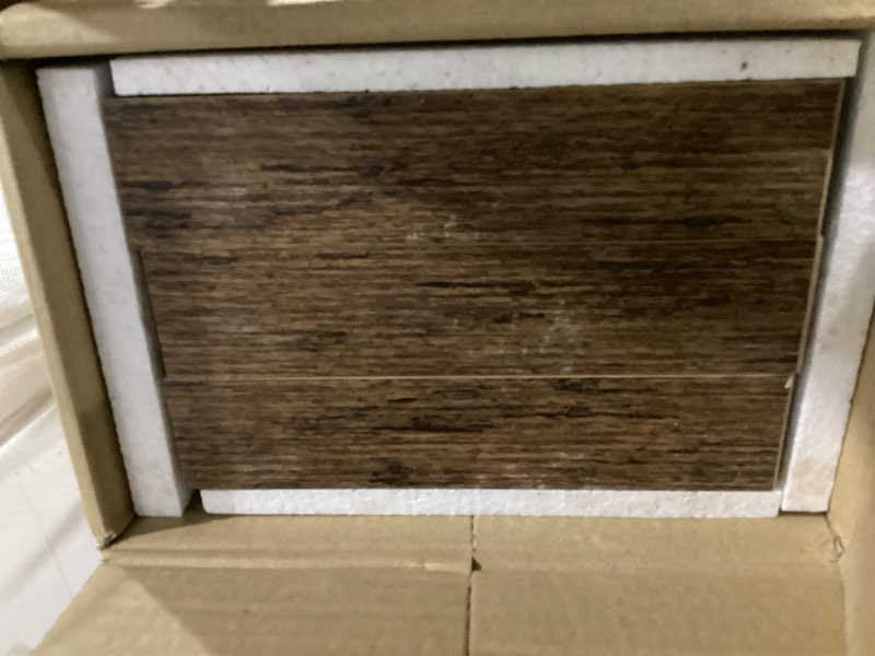 Condition photo showing New/Like New for QEEIG Floating Shelves for Wall Bathroom Shelf Bedroom Kitchen Living Room Hanging Book Shelves Small Farmhouse Decor 16 inch Set of 3, Rustic Brown (015-BN3) 3pcs A. Brown