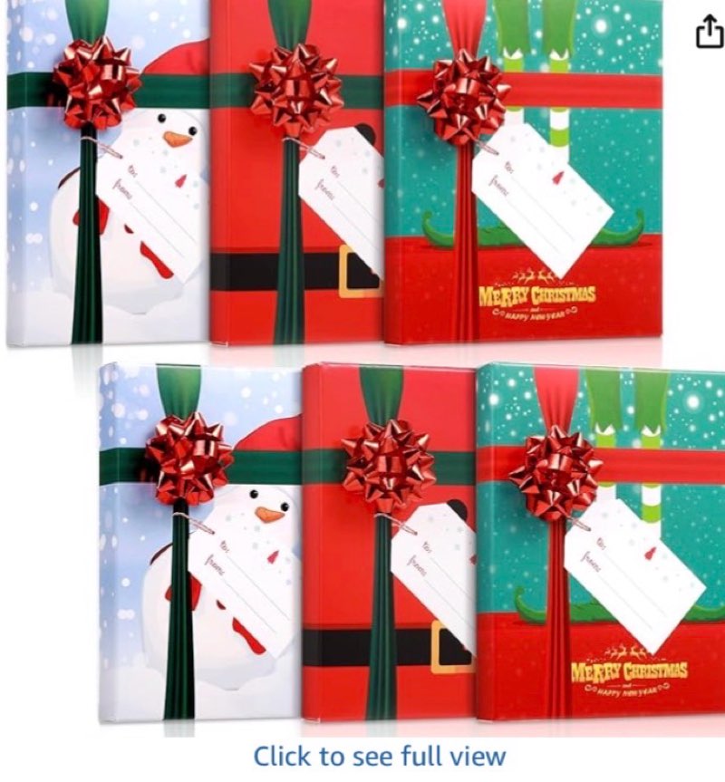 Outus Christmas Gift Card Box Holder with Bows and Tags Merry Christmas Gift Cards Present Wrap Boxes Mini Favor Boxes for Wedding, Xmas, Holiday, Baby Shower Birthday Party Decoration