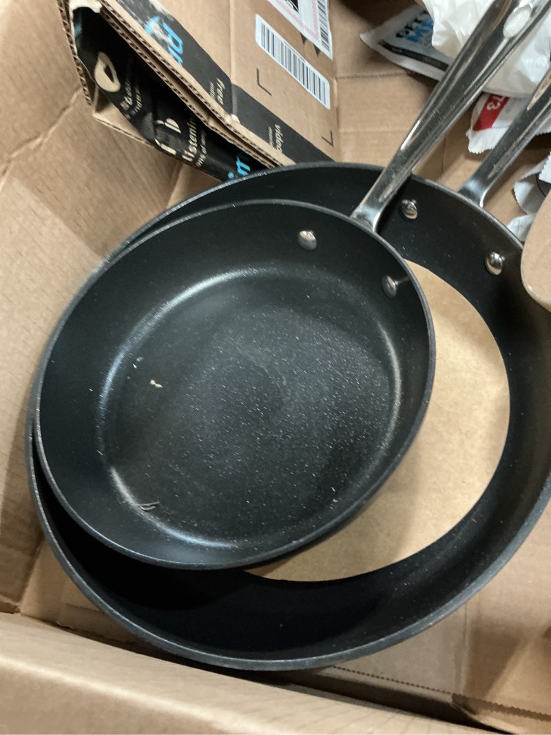 Condition photo showing Good Condition for all-clad ha1 hard anodized non stick fry pan set 2 piece, 8, 10 inch, induction, oven broiler safe 500f, pots and pans set, kitchen frying pans, skillets, premium cookware, home, dishwasher safe black