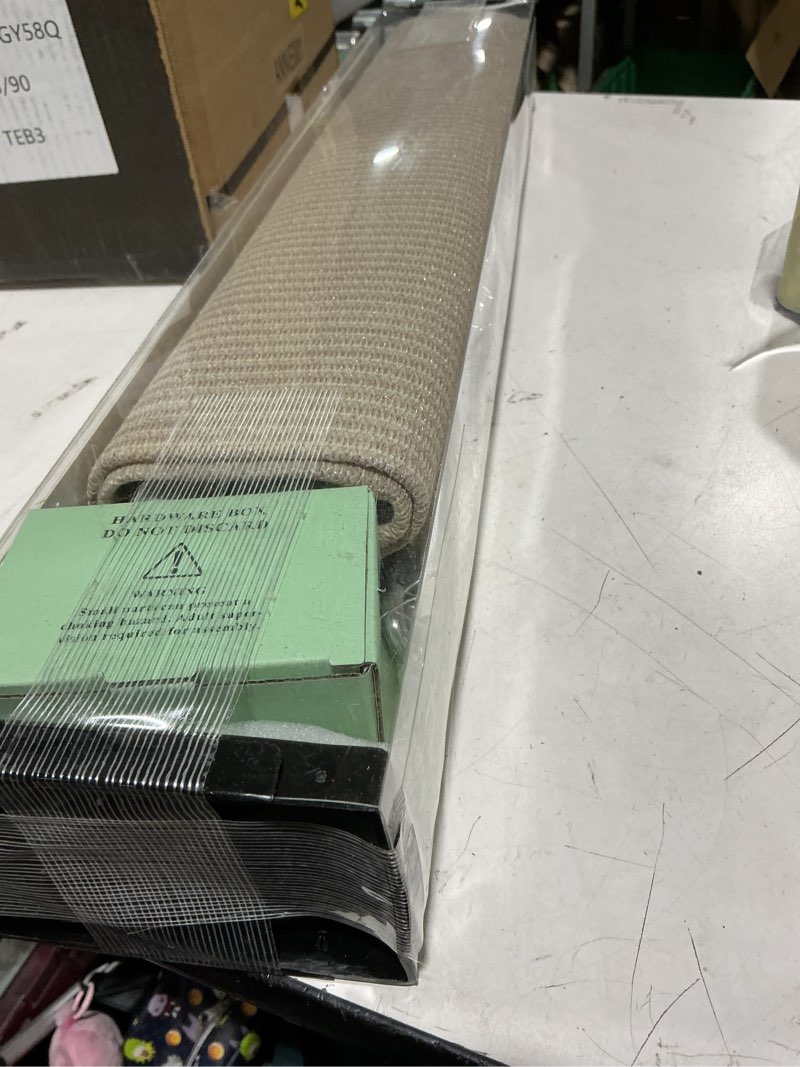 Condition photo showing New/Like New for sunoff outdoor shades for patio, cordless roller up blinds with shade cloth for porch gazebo pergola balcony backyard, 2 poles & 1 fabric, sesame, 48" wx72 h 48"w x 72"h sesame