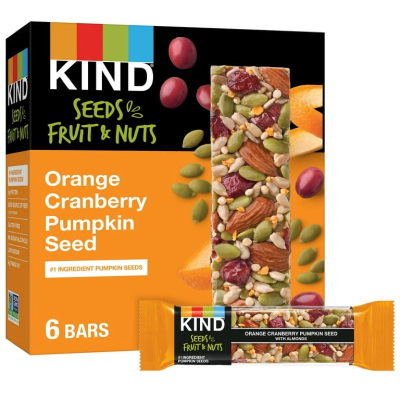 Best by 15 may 2026 KIND Seeds Fruit & Nuts Snack Bar, Orange Cranberry | 5g Protein, High Fiber, Gluten Free Bars, 1.4 