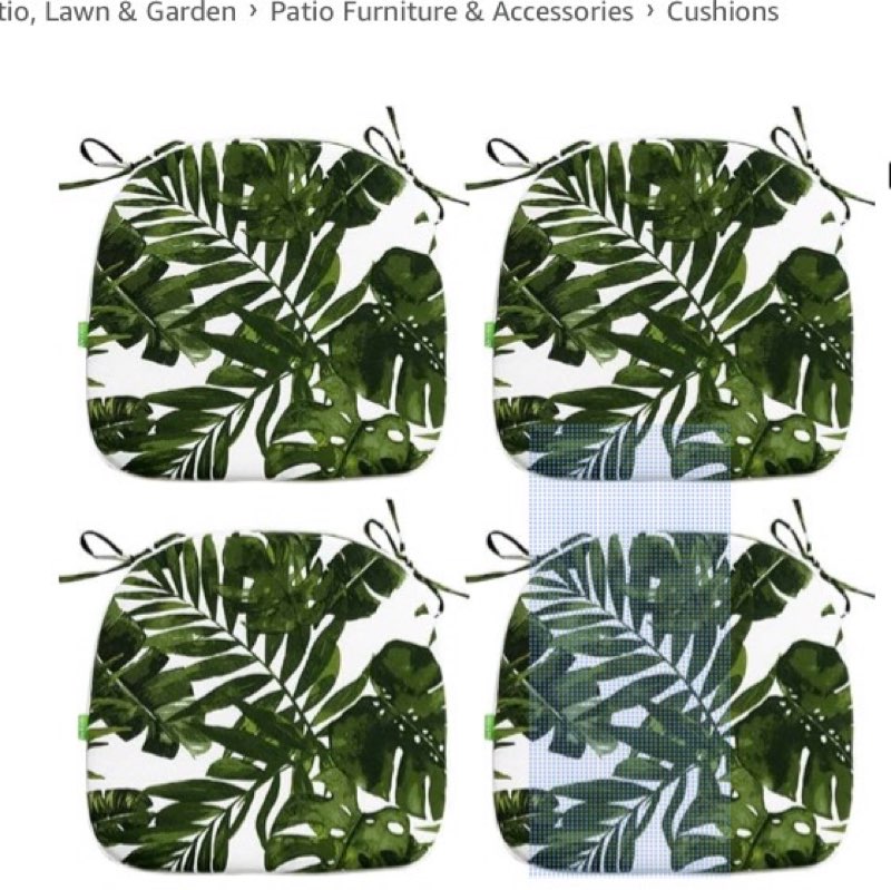 lvtxiii indoor/outdoor chair cushions seat cushions with ties, patio chair pads d16xw17 inch for patio furniture garden home office decoration 4 pack, palm green