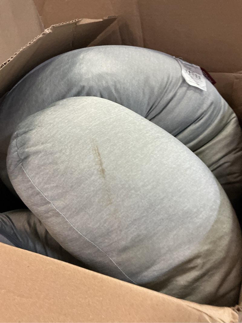 Condition photo showing As Is for momcozy pregnancy pillows with cooling cover, u-shaped full body maternity pillow for side sleepers 57 inch - support for back, hip, belly, legs for pregnant women grey- cooling fabric