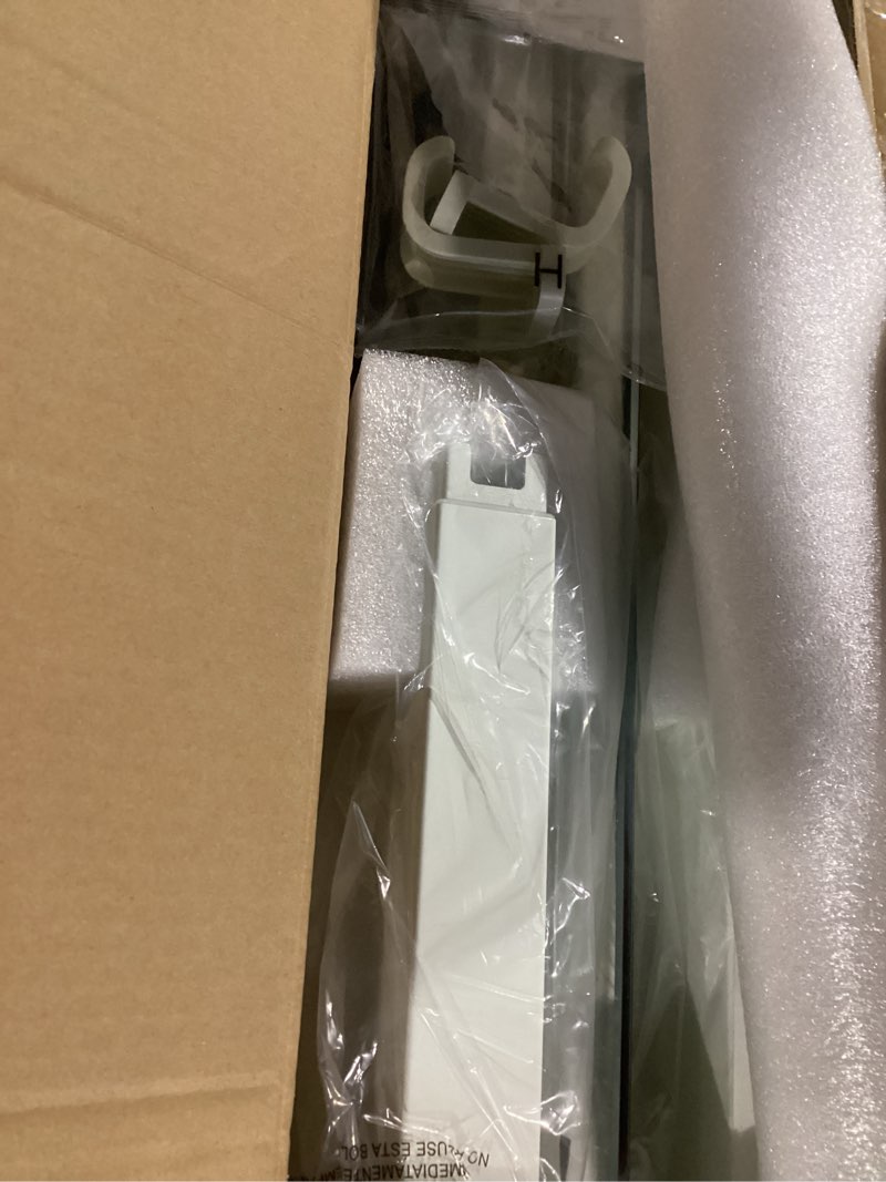 Condition photo showing Good Condition for Veken 55 Inch Large Electric Standing Desk,Sit to Stand Up, Heights Adjustable, Work Home Office Computer Table for Study, Walking Pad, Writing, and Games, Wooden Desktop Desks, White 55 Inch White