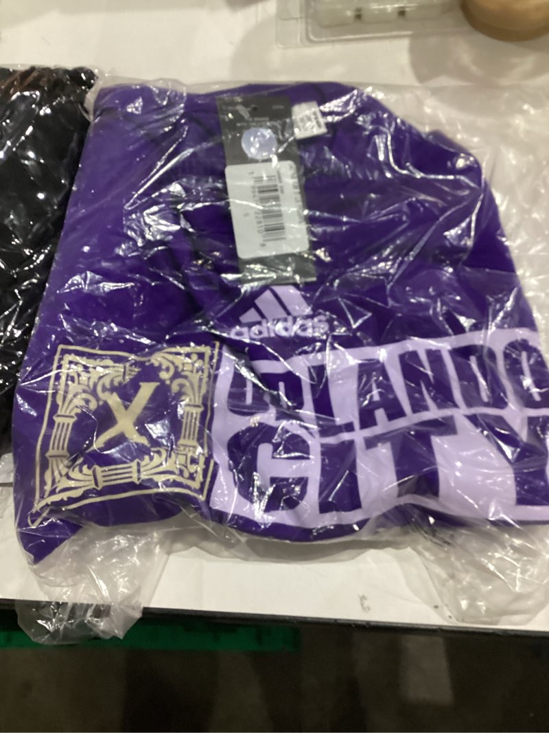 Condition photo showing New/Like New for Adidas Mens Orlando City Soccer Club MLS Long Sleeve T-Shirt Small Purple