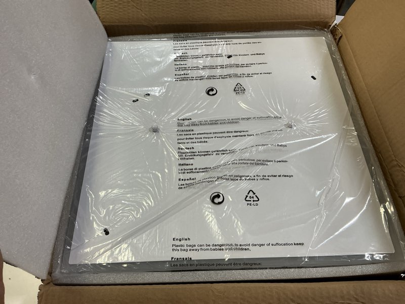 Condition photo showing Good Condition for black modern led bedroom ceiling light dimmable flush mount ceiling light fixture 22" square ceiling lamp with remote control kitchen lighting fixture ceiling,suitable for bedroom,hallways black-fx