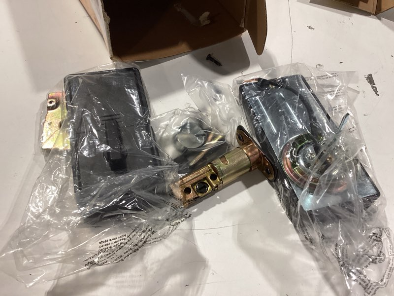 Condition photo showing As Is for reliabilt rollins matte black keypad electronic deadbolt lock