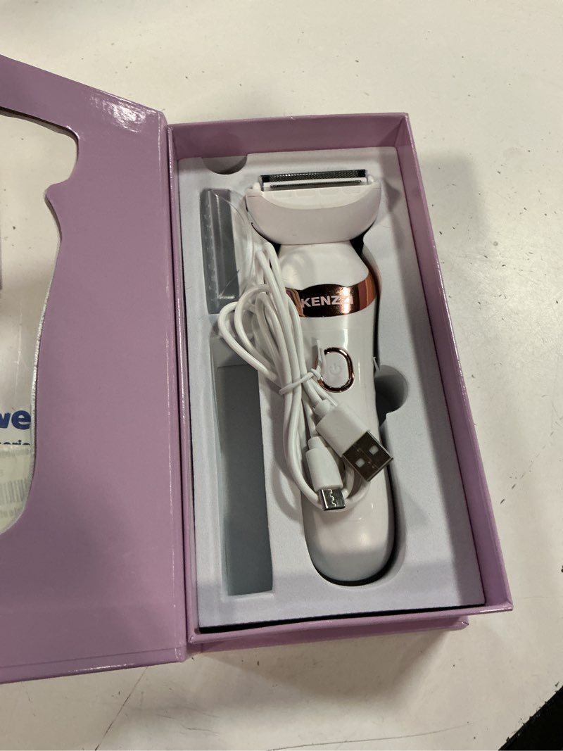 Condition photo showing As Is for kenzzi lady shaver rechargeable electric shaver for women, wet & dry use, water-resistant, contouring head