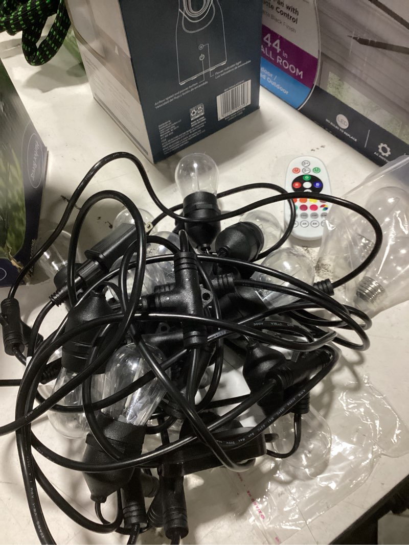 Condition photo showing Good Condition for harbor breeze 24-ft plug-in black indoor/outdoor string light with 12 color changing -light led edison bulbs with remote