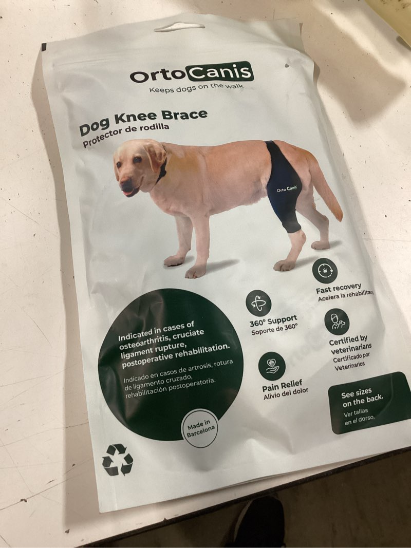 Condition photo showing New/Like New for ortocanis dog knee brace for hind leg support – flexible neoprene knee brace for dogs with joint instability, torn acl, limping or osteoarthritis – comfortable support for recovery (medium, left leg) left leg size medium (11,5 - 12,2 ")