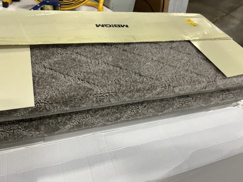Condition photo showing Good Condition for mbigm bullnose non-slip stair treads w/reusable adhesive - 14 pack 9.5" x 30" wooden steps protection - tpu backing with steel reinforcement - diamond dark grey bullnose carpet stair treads 9.5" x 30" dark grey - diamond 14