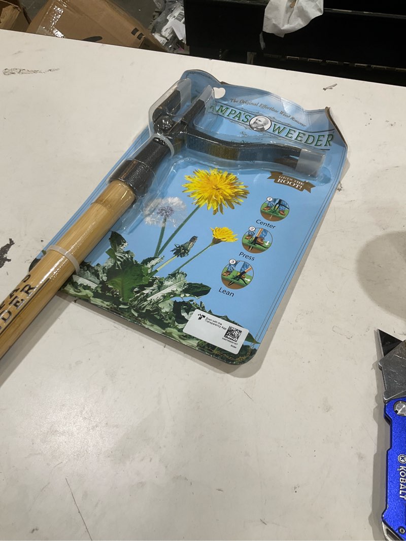 Condition photo showing Good Condition for grampa s weeder - the original stand up weed puller tool with long handle - made with 4-claw steel head design - easily remove weeds without bending  pulling  or kneeling