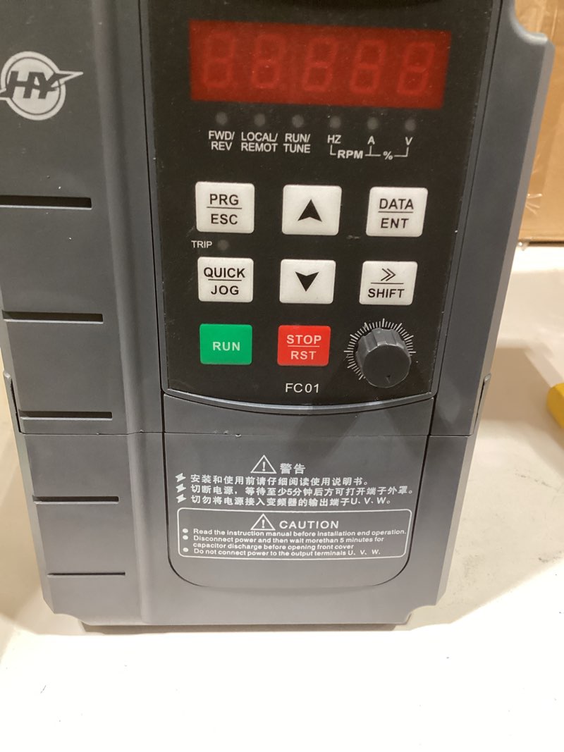 Condition photo showing Good Condition for HUANYANG VFD Variable Frequency Drive,1 or 3 Phase Input, 3 Phase 0-400HZ Output, 4kW 5HP 220V 17A for Motor Speed Control,FC Series 220v-1 or 3 phase AC input 5hp