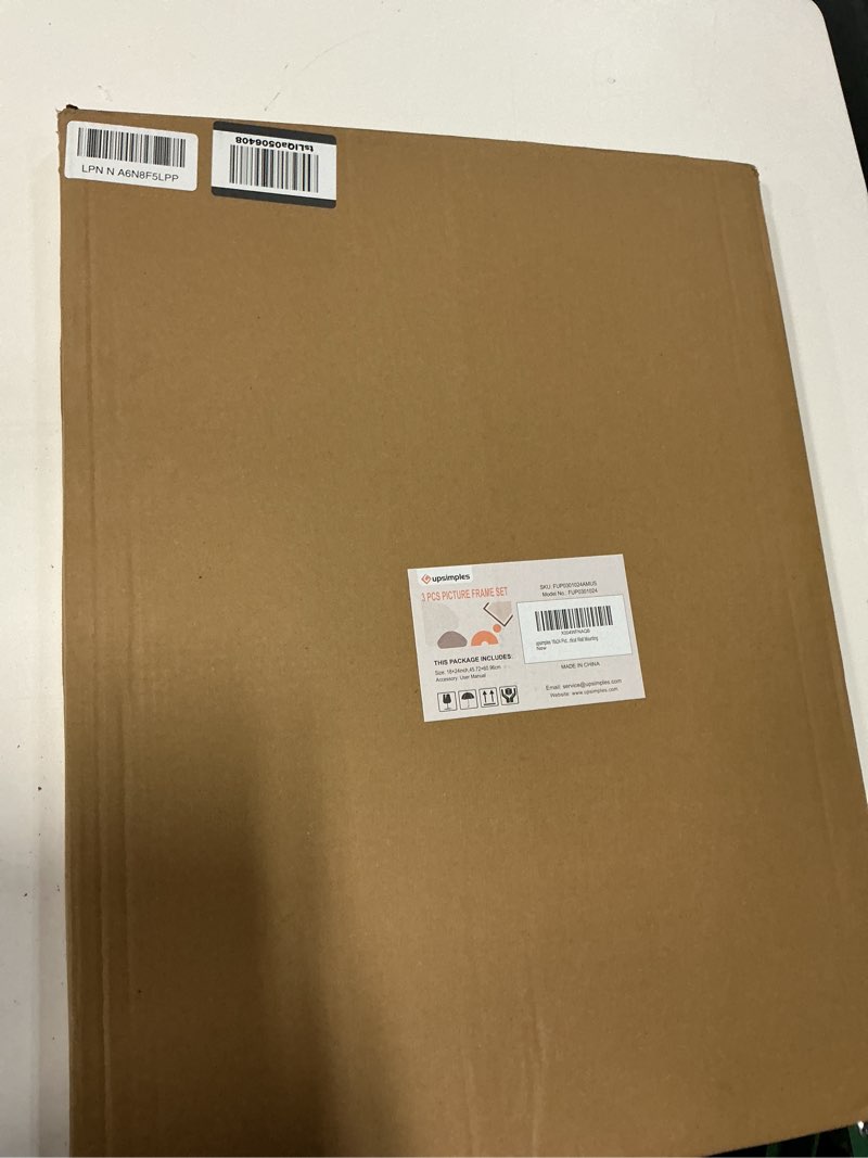 Condition photo showing Good Condition for upsimples 18x24 poster frame, easy slide-in assembly, black, 3 pack | gallery wall 18 x 24 picture frames set for family, wedding, christmas, easy to change photos black 18x24