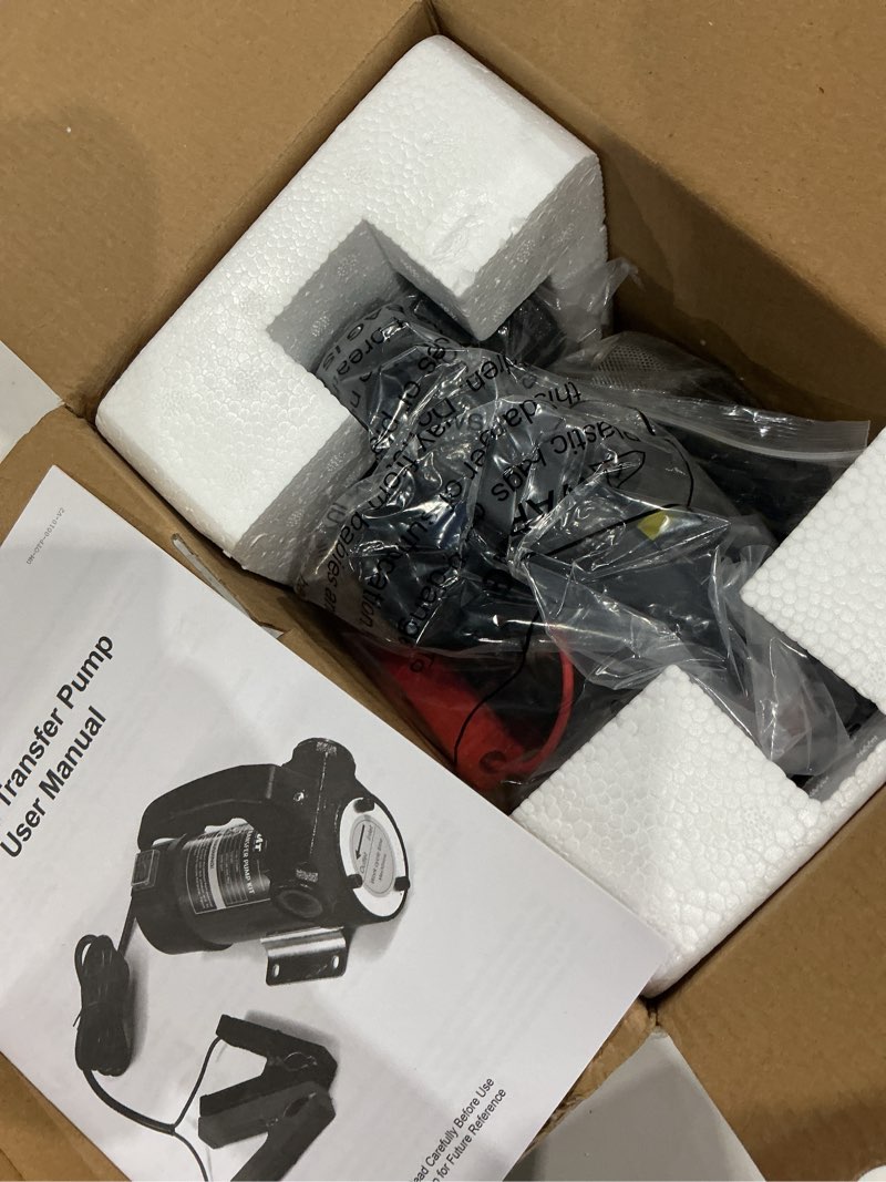 Condition photo showing Good Condition for orion motor tech diesel transfer pump, 12v fuel transfer pump, 12 gpm portable electric fuel pump for oil change, automotive marine self priming oil extractor pump suction pump, oil not included 12gpm diesel pump