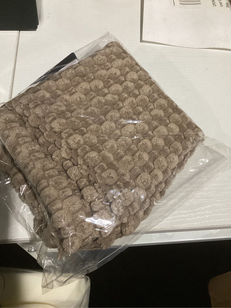 Condition photo showing Good Condition for similar to stock photo  one case.pack of 2 corduroy decorative throw pillow covers 18x18 inchsoft boho striped pillow covers modern farmhouse home decor for sofa living room couch bed?dark brown? dark brown 18\" x 18\" (pack of 2)