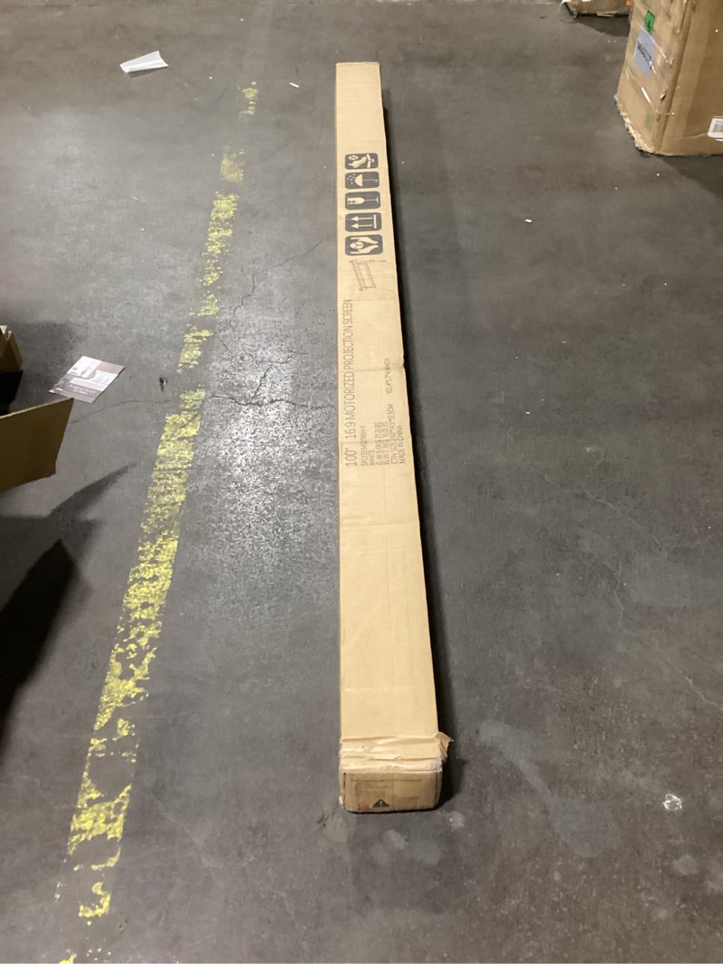 Condition photo showing New/Like New for YODOLLA Projector Screen Motorized 100" 16:9, 4K 3D HD Electric Projector Screen Wall Mounted Automatic Ceiling Retractable Drop Down Projection Screen with Remote Movie Screen for Indoor Outdoor Use 100INCH