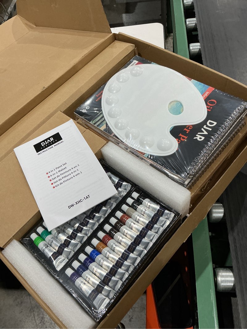 DJAR 87 pcs Acrylic Paint Set for Adults with Storage Box, Professional Paint Supplies with Desktop Easel, Acrylic Paint, Canvas and 24 Color Paints for Artists and Beginners