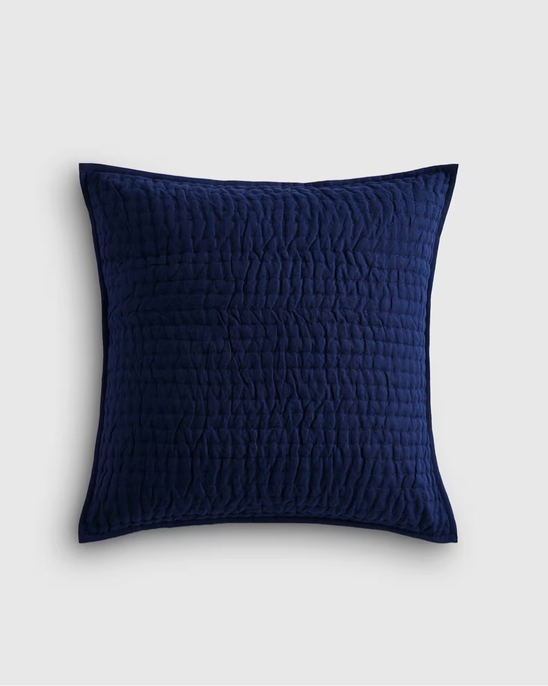 european linen cotton stitch quilted euro sham