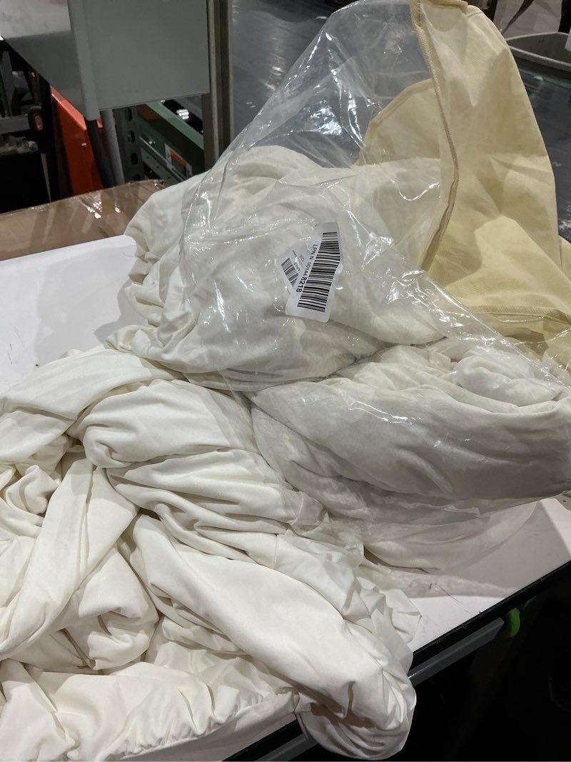 Condition photo showing Good Condition for outpain 6 pack spandex ivory round tablecloths for 60in tables, 120inch stretchy fitted 5ft round table clothes,wrinkle free table cover with skirt for wedding party dining banquet ivory 60inch(6pack)