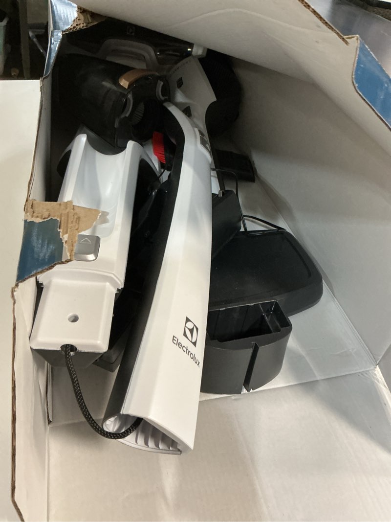Condition photo showing As Is for Electrolux Ergorapido Cordless 2-in-1 Vacuum Cleaner with High Suction Power and 180° EasySteer Mobility, 48-Minute Run Time, 2 Power Modes, Satin White Standard