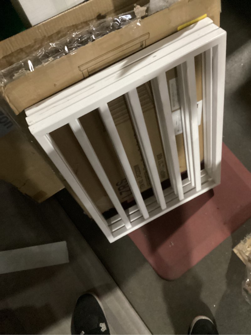 Condition photo showing New/Like New for LZRS 2-Panel Wooden Free Standing Foldable Dog Gate Indoor – Solid Hardwood 24" High, Step-Over Safety Pet Gate for Doorways, Stairs & Small Spaces - Indoor Use, White White 24"Height-2 Panel