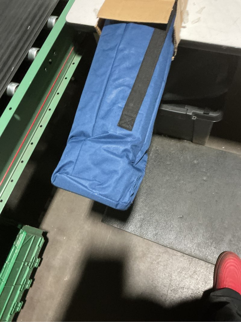Condition photo showing As Is for Similar to Camping Cot, Portable Folding Bed for Adults with Comfortable Mattress and Carry Bag, Heavy Duty Sleeping Cot for Home Office Outdoor Camping, Supports 600lbs (Blue)