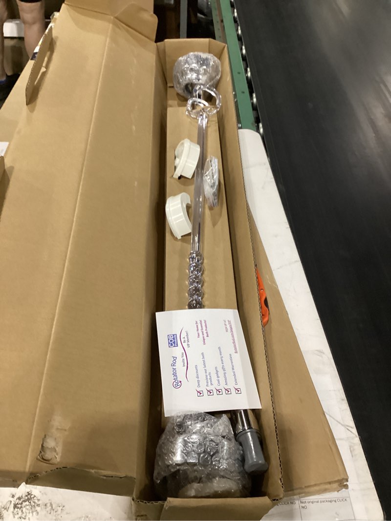 Condition photo showing Good Condition for rotating curved shower curtain rod chrome - flips in and out great for small bathrooms curved curtain rod - no rust stainless curved shower rods fit standard tubs 58.5”- 60"