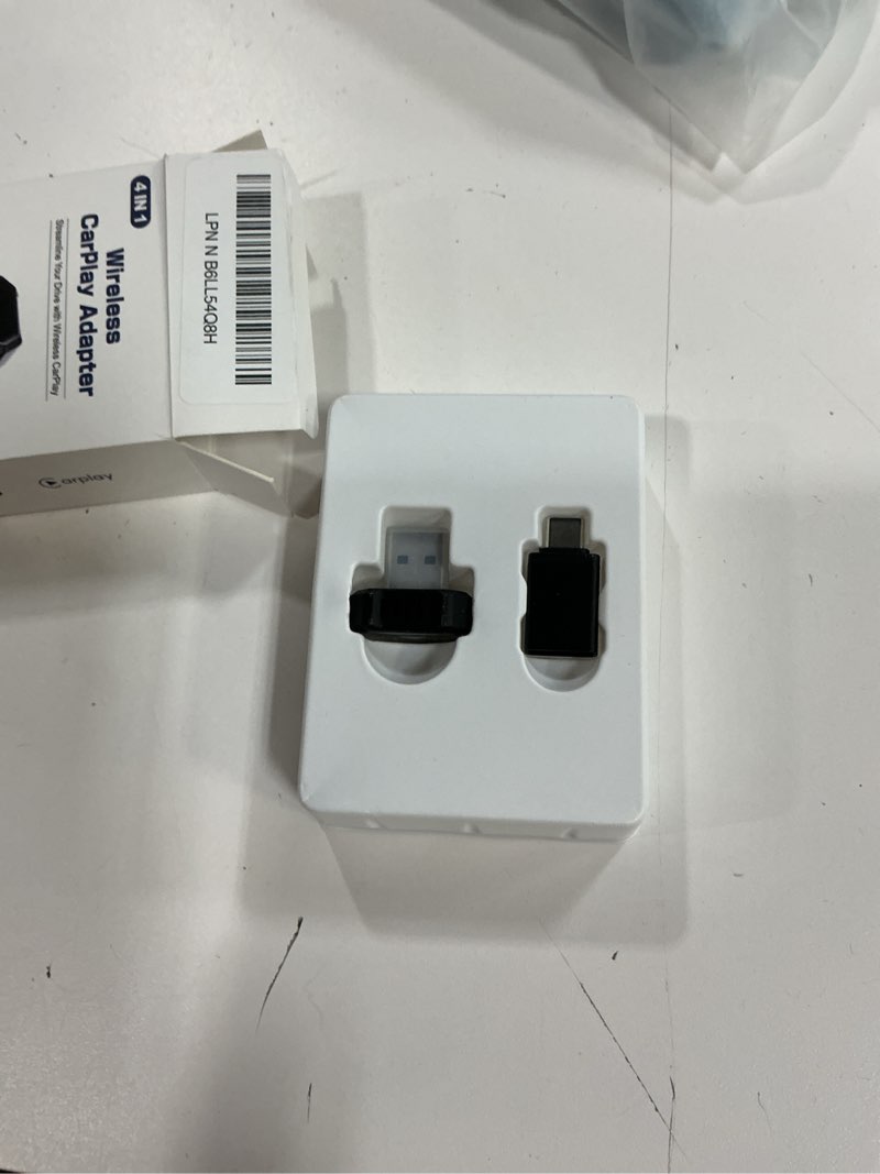 Condition photo showing New/Like New for 4 in 1 wireless carplay adapter - 2026 upgraded screen mirroring adapter for apple carplay & android auto & airplay & mirrorlink, screen mirror dongle for car, plug & play, come with type-c extension black