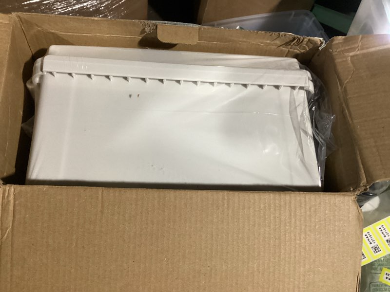 Condition photo showing Good Condition for QILIPSU Outdoor Electrical Box, 14.6"x10.6"x5.9" Waterproof Junction Box IP67 Plastic Enclosure Grey ABS Weatherproof for Projects WiFi Lighting Pump Control 14.6"x10.6"x5.9" Grey Cover