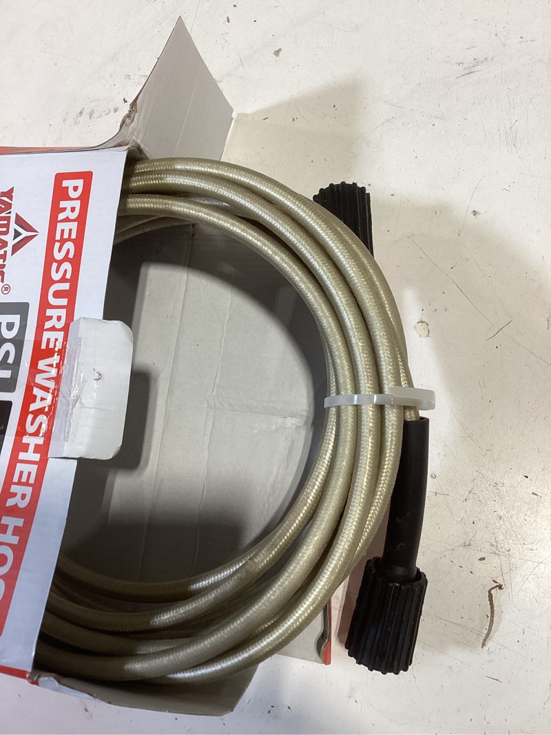 Condition photo showing As Is for yamatic pressure washer hose 50ft x 1/4", 3200 psi kink resistant power washer replacement hose, m22-14mm female brass fittings for ryobi troy-bilt greenworks craftsman 50ft 3200psi
