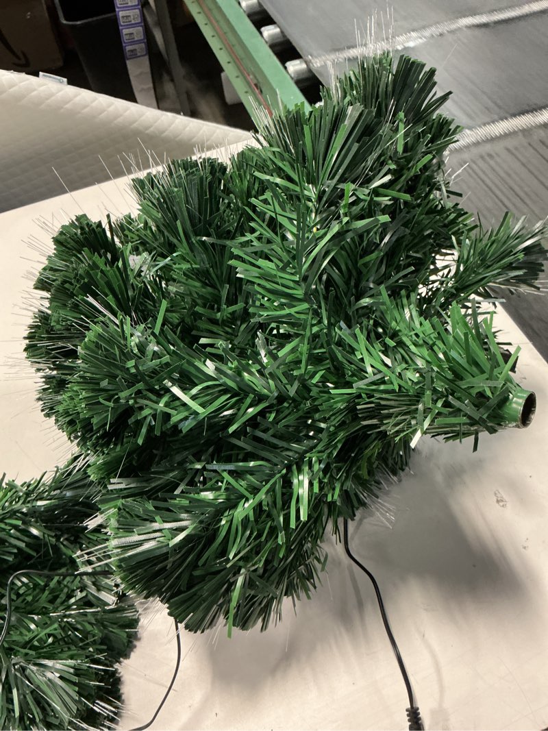 Condition photo showing As Is for Choies 3 FT Pre-Lit Artificial Christmas Tree,Lighted Fiber Optic Christmas Tree Outdoor with Ornaments Christmas Decorations,Tabletop Xmas Tree for Driveway,Porch,Yard, Garden