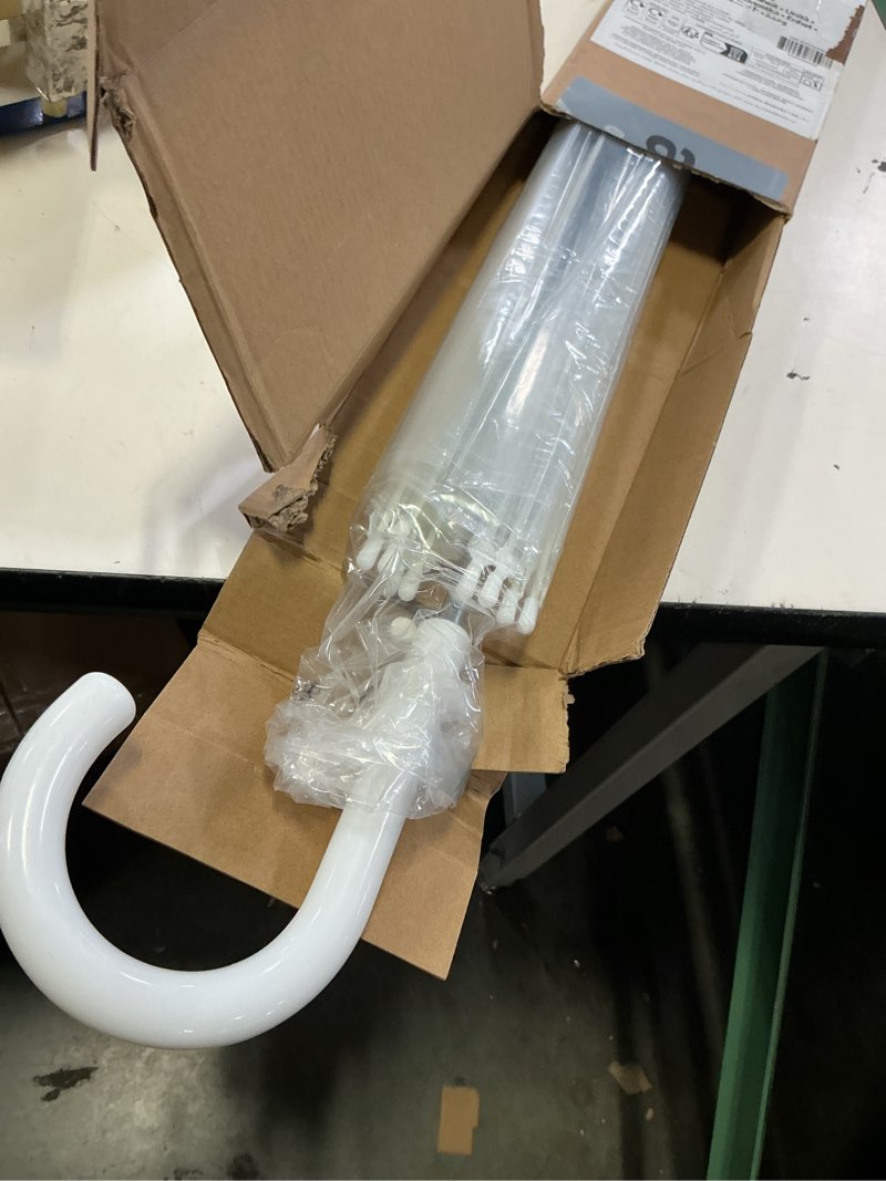 Condition photo showing Good Condition for amazon basics clear umbrella for rain, round bubble umbrella for wedding, with wide coverage (35" canopy diameter), auto open, strong fiberglass frame, steel shaft, spoke protectors for safety