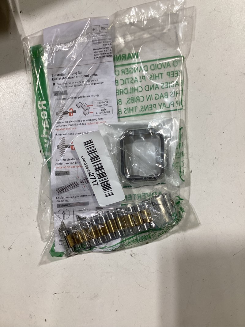 Condition photo showing New/Like New for binlun compatible with apple watch band 49mm 46mm 45mm 44mm 42mm 41mm 40mm 38mm stainless steel metal watch strap with tpu watch case compatible with iwatch series ultra/11/10/9/8/7/se2/se/6/5/4/3/2/1 silver-gold 42mm/44mm/45mm