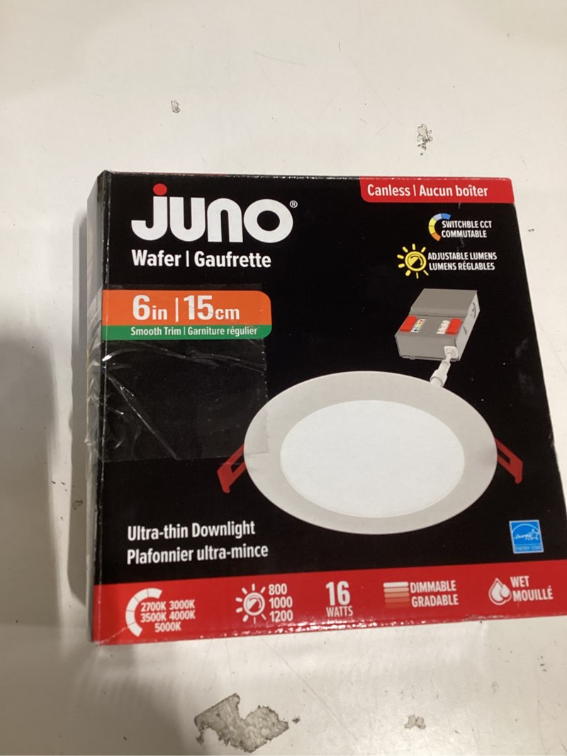 Juno Wafer 2 in. Regressed Smooth Adjustable Lumen and CCT Canless IC Rated Dimmable Integrated LED Recessed Light Trim
