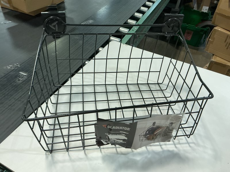 Condition photo showing As Is for  Gladiator 18" Wire Basket Storage Rack Organizer Garage Wall Mount Metal