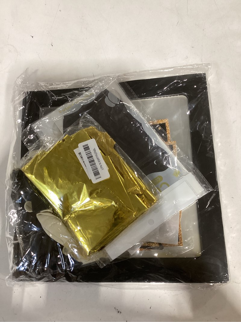 Condition photo showing Good Condition for graduation prom decorations 2026, 93 pcs prom boxes column balloons set with letters cards, prom boxes party decor for college high school graduation send off party supplies decorations, black gold