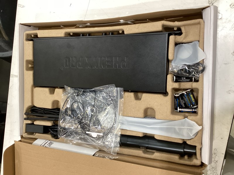 Condition photo showing As Is for phenyx pro wireless microphone system, 4-channel uhf wireless mic set with handheld/bodypack/headset/lapel mics, fixed frequency metal cordless microphone for church,singing,dj(ptu-5000-2h2b)