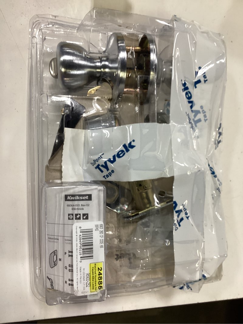 Condition photo showing As Is for kwikset 690t 26dcp6alrcsk6 combination lockset, left, right, tylo design, satin chrome, 3 grade