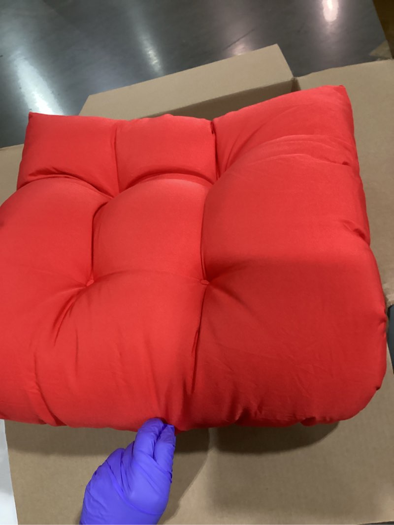 Condition photo showing Good Condition for red chair cushions