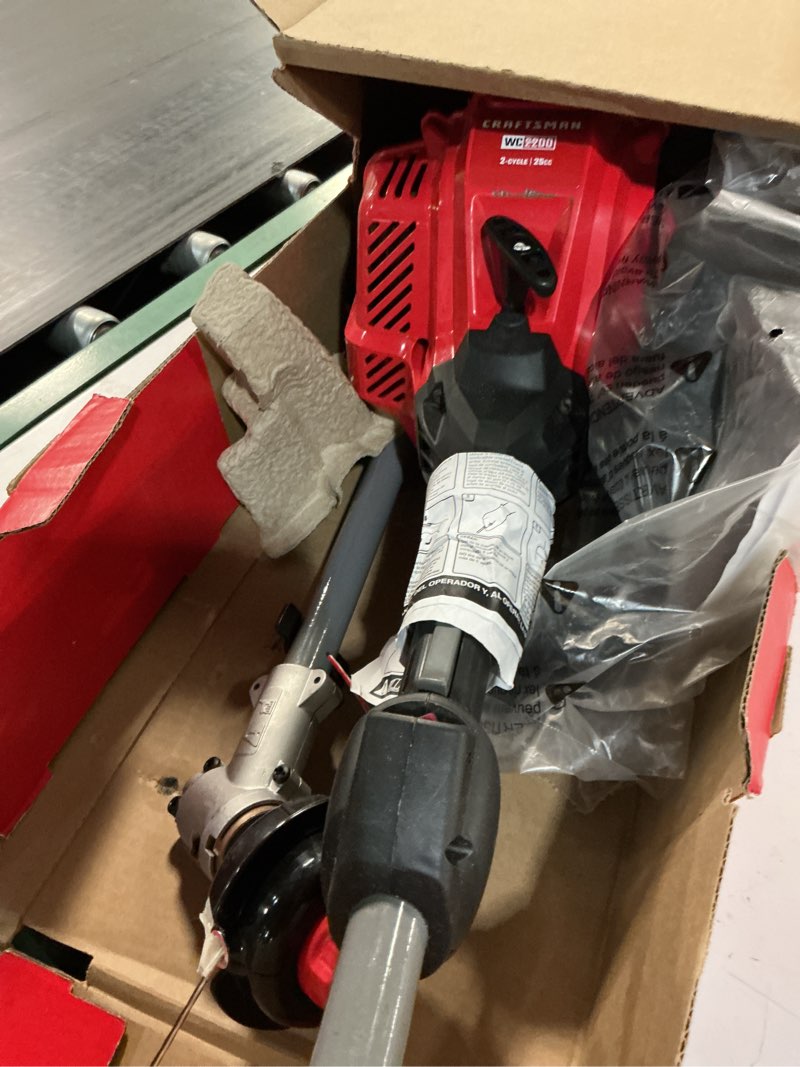 Condition photo showing As Is for craftsman ws2200 25-cc 2-cycle 17-in straight shaft attachment capable gas string trimmer