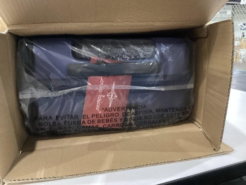Condition photo showing New/Like New for carry on luggage, 20 inch top opening aluminum frame lightweight airline approved abs+pc hard shell suitcases with silent wheels, tsa lock, front pocket & wet-dry separated six-piece set (dark blue) dark blue carry-on 20-inch