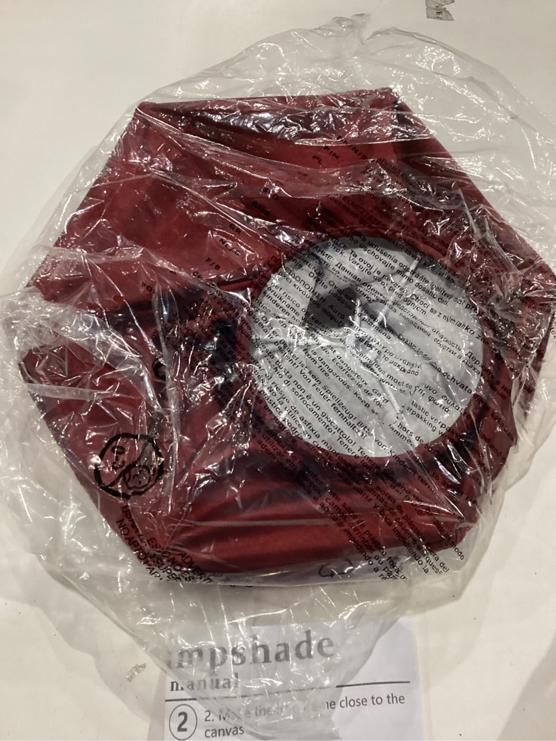 Condition photo showing New/Like New for go&so burgundy scalloped lamp shade bell lamp shades petal edge braid,6"top x 13"bottom x 10.6"high (spider) table lamp shade modern floor lamp shade replacement,faux silk lampshades -easy assembly 1 pack red