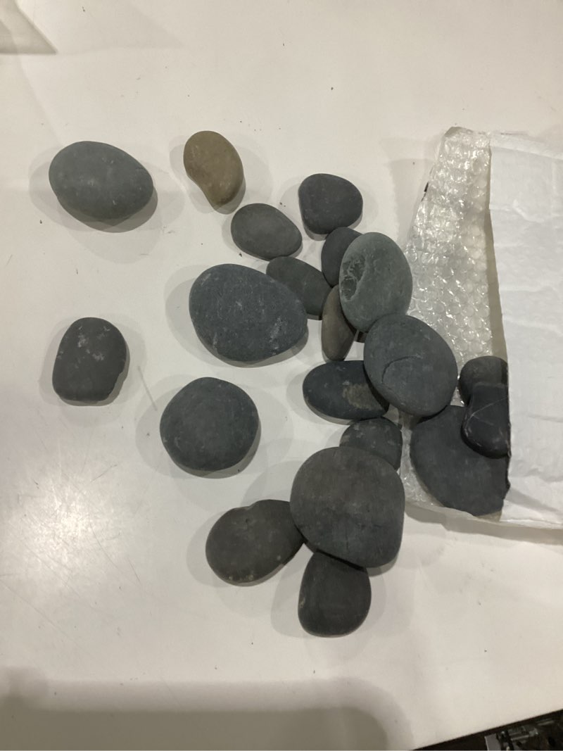 Condition photo showing As Is for daltack 30 pcs large rocks for painting, natural river rocks, flat river rocks, 2-3 inches stones for arts & crafting 2"-3" 30